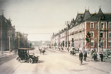 Straatscène in Tokio, Japan, ca. 1895-1900